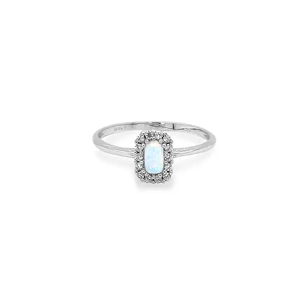 Nhẫn vàng đính ngọc opal và zircon