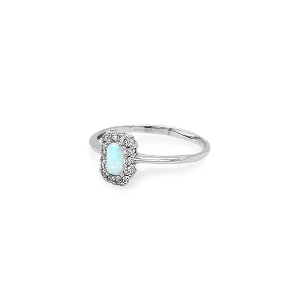 Nhẫn vàng đính ngọc opal và zircon