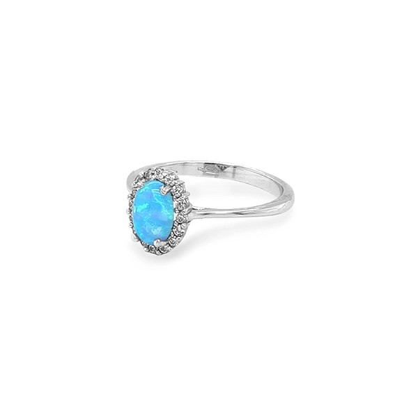Nhẫn vàng đính ngọc opal và zircon