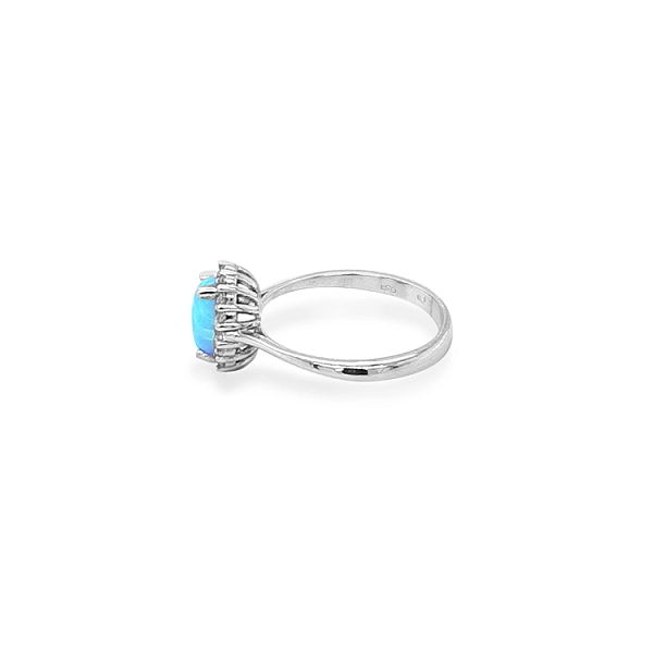 Nhẫn vàng đính ngọc opal và zircon
