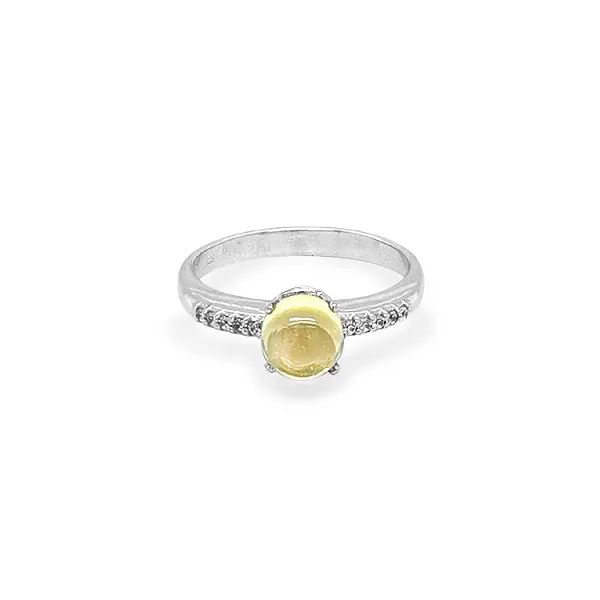 Nhẫn vàng đính đá thạch anh và zirconia