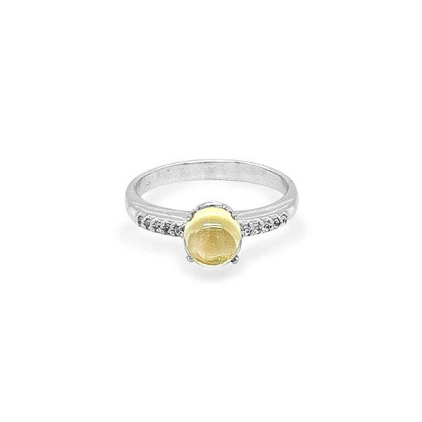 Nhẫn vàng đính đá thạch anh và zirconia