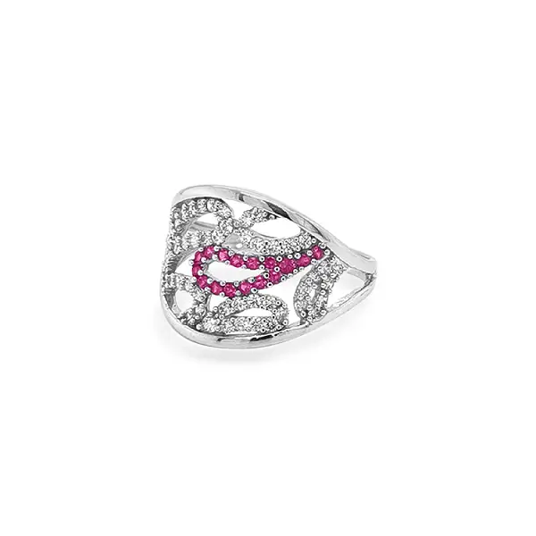 Nhẫn vàng đính đá màu