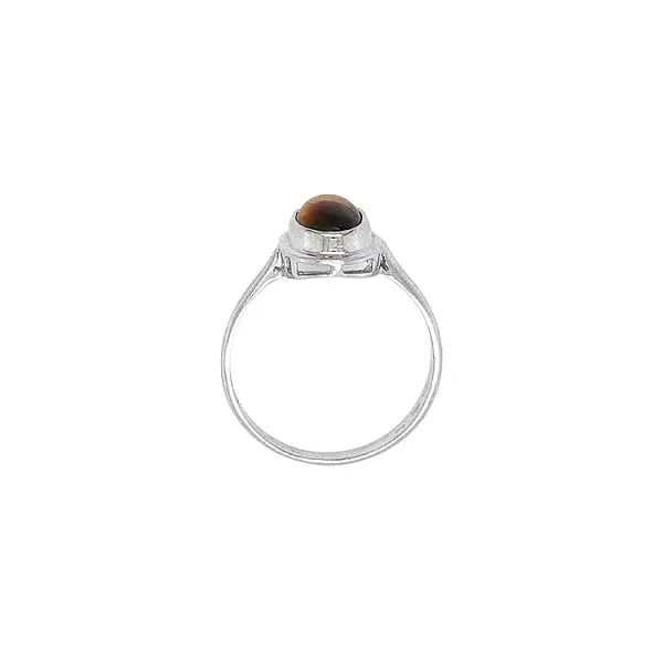 Nhẫn có đá mắt hổ trong vàng trắng