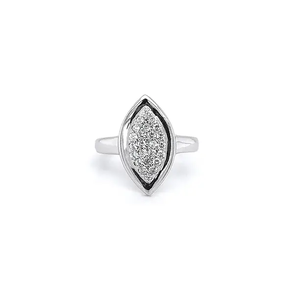 Nhẫn vàng trắng đính đá zircon trắng