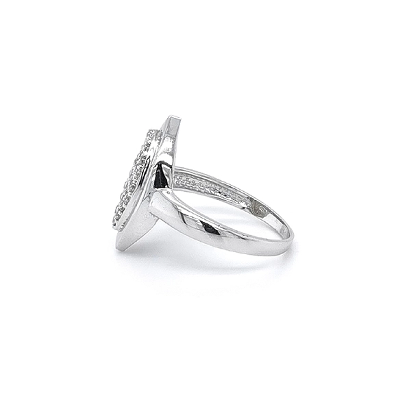 Nhẫn vàng trắng đính đá zircon trắng