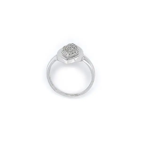 Nhẫn vàng trắng đính đá zircon trắng