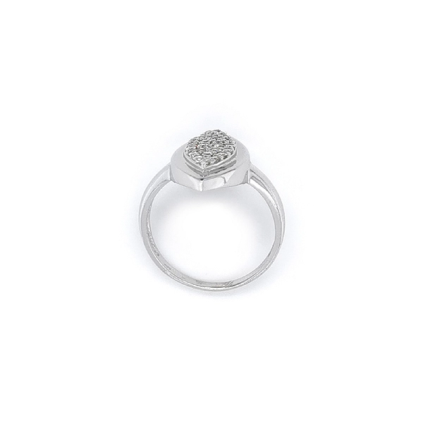 Nhẫn vàng trắng đính đá zircon trắng