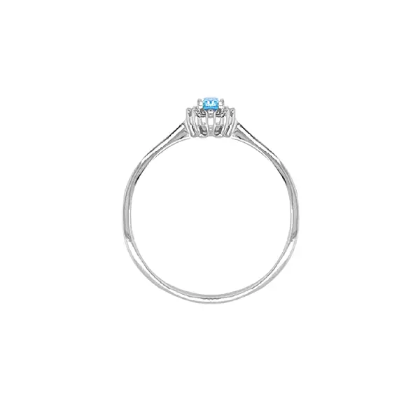 Nhẫn vàng đính đá zircon xanh