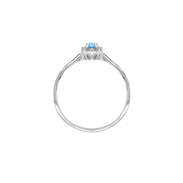 Nhẫn vàng đính đá zircon xanh