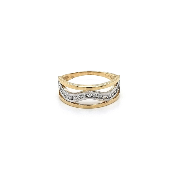 Nhẫn kết hợp vàng và zirconia