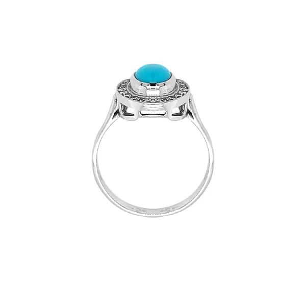 Nhẫn vàng đính ngọc lam và zirconia