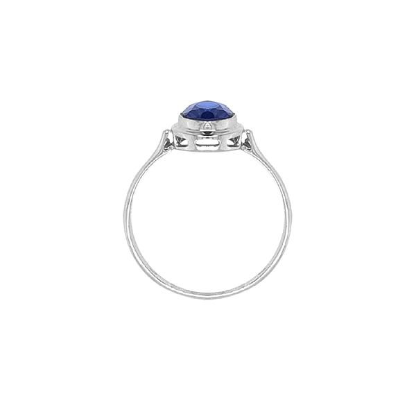 Nhẫn vàng đính đá zircon xanh