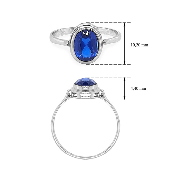 Nhẫn vàng đính đá zircon xanh