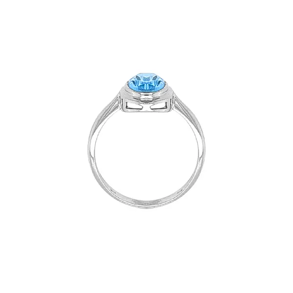 Nhẫn vàng đính đá zircon xanh