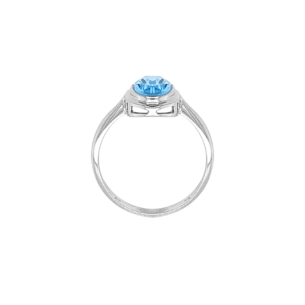 Nhẫn vàng đính đá zircon xanh