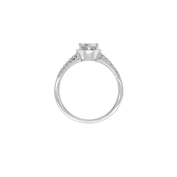 Nhẫn đính hôn bằng vàng với đá zircon