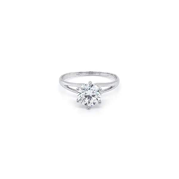 Nhẫn đính hôn bằng vàng trắng và zircon