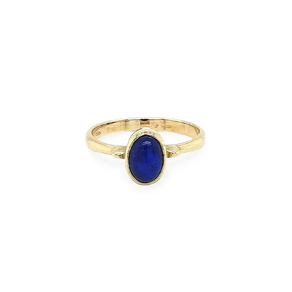 Nhẫn vàng đính đá lapis lazuli