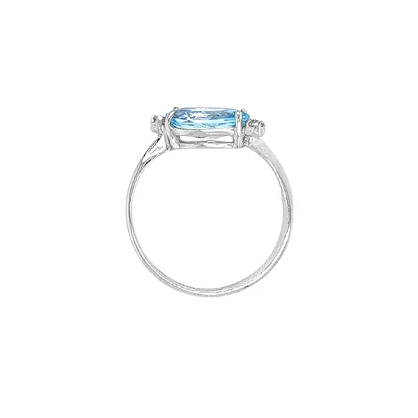 Nhẫn vàng đính đá zircon xanh
