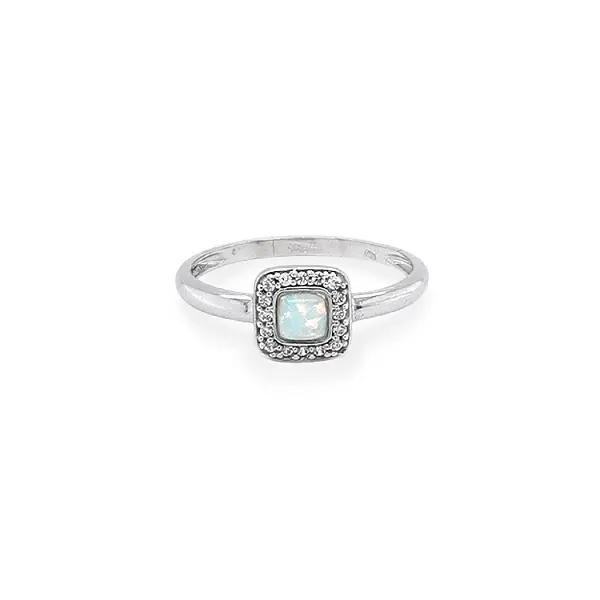 Nhẫn vàng đính ngọc opal và zircon