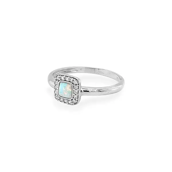 Nhẫn vàng đính ngọc opal và zircon