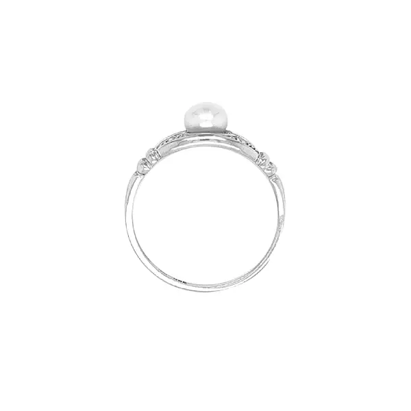 Nhẫn vàng đính ngọc trai và đá zircon