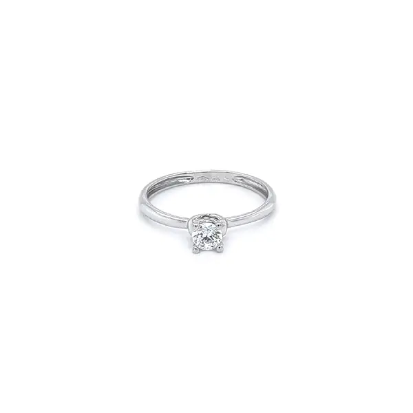 Nhẫn đính hôn bằng vàng trắng và zircon
