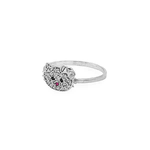 Nhẫn vàng Hello Kitty đính đá zircon