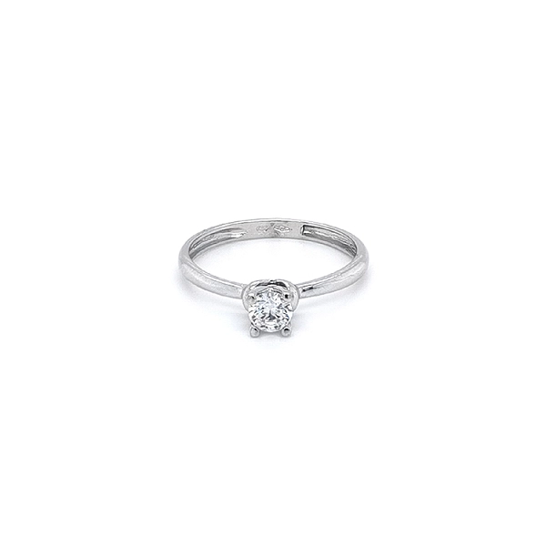 Nhẫn đính hôn bằng vàng trắng và zircon