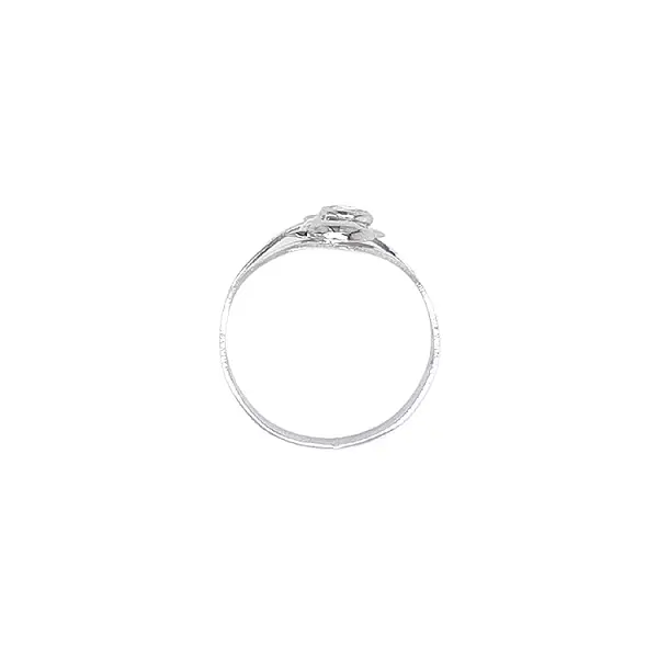 Nhẫn cá heo với vàng trắng và zircon trắng