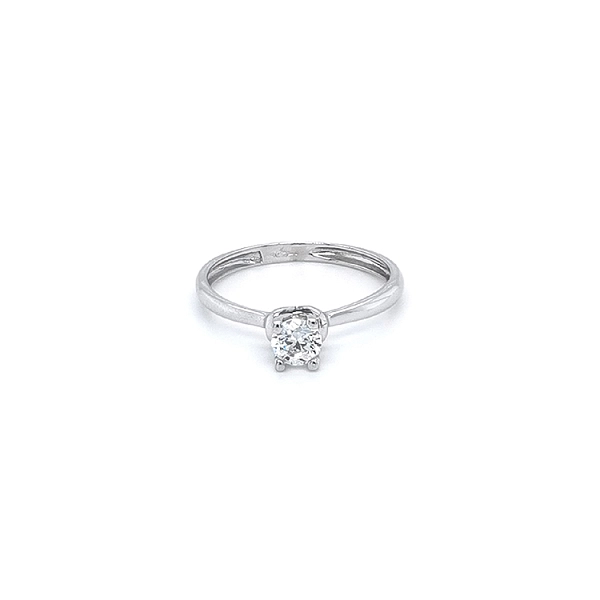 Nhẫn đính hôn bằng vàng trắng và zircon