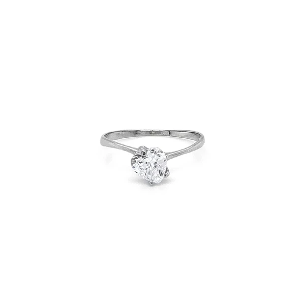 Nhẫn đính hôn bằng vàng trắng và zircon