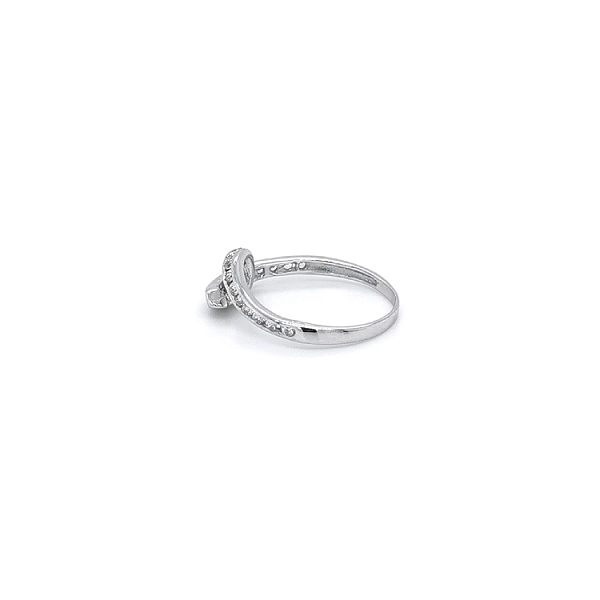 Nhẫn vàng trắng đính đá zircon trắng