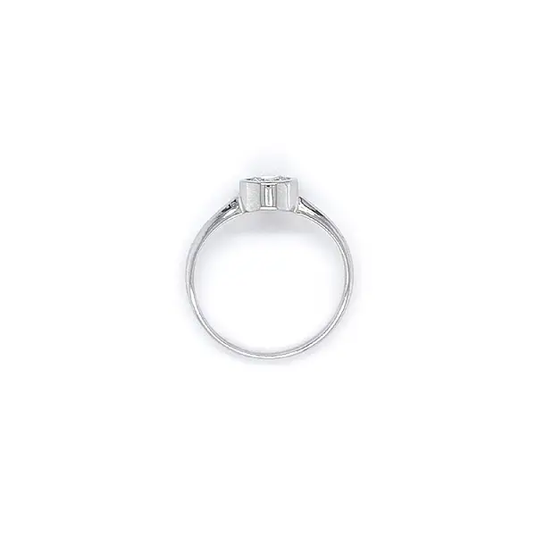 Nhẫn đính hôn bằng vàng trắng và zircon