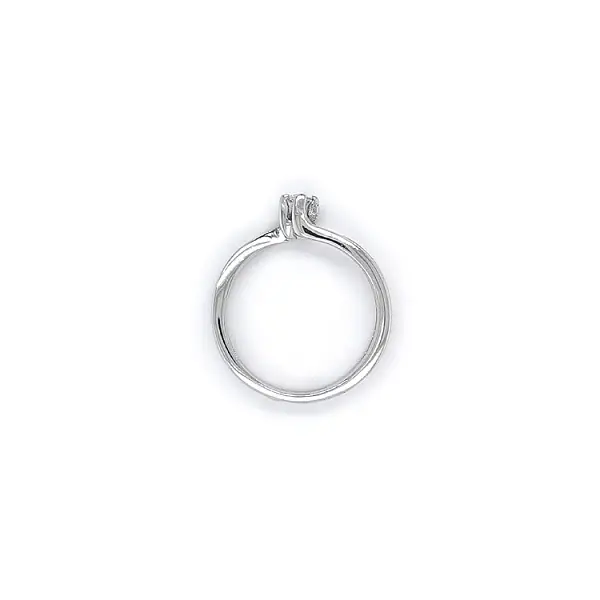 Nhẫn đính hôn bằng vàng trắng và zircon