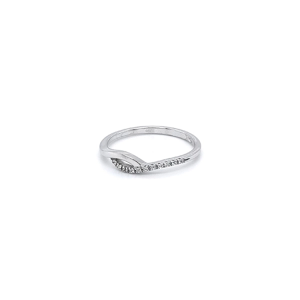 Nhẫn vàng trắng đính đá zircon trắng
