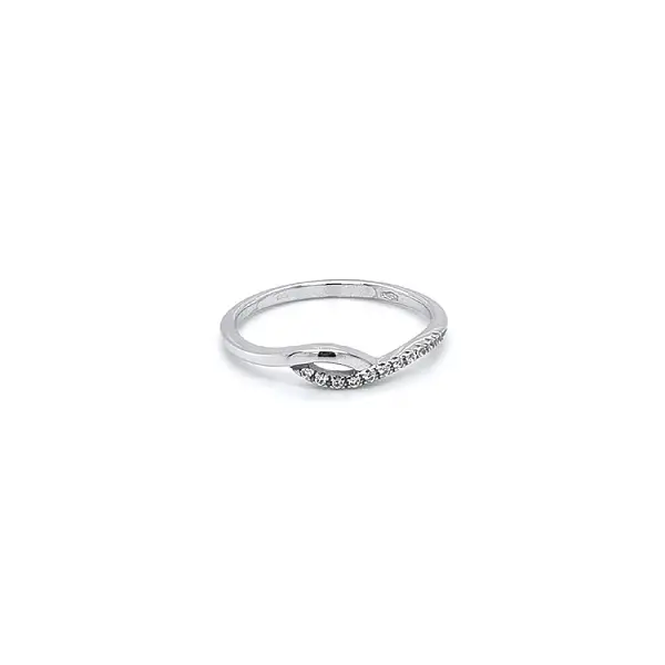 Nhẫn vàng trắng đính đá zircon trắng