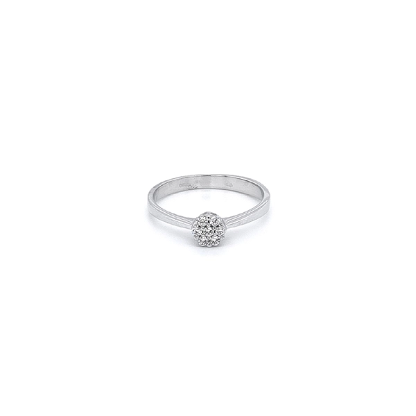 Nhẫn vàng trắng đính đá zircon trắng