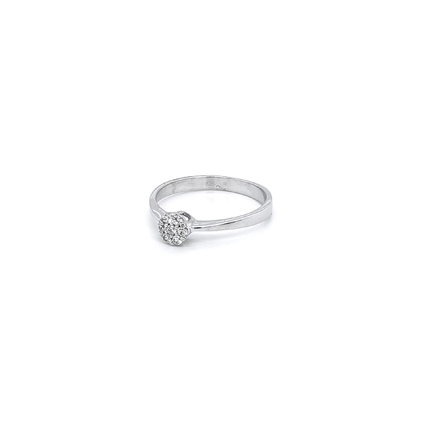 Nhẫn vàng trắng đính đá zircon trắng