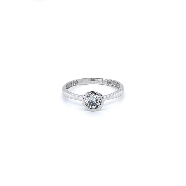 Nhẫn đính hôn bằng vàng trắng và zircon