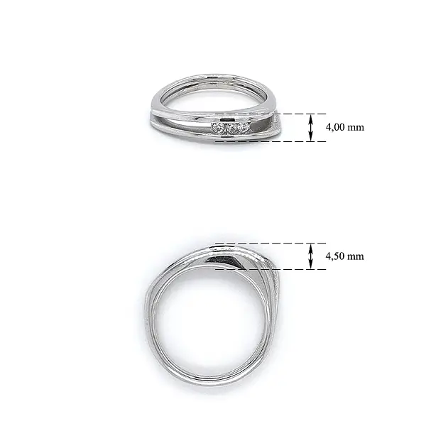 Nhẫn vàng trắng đính đá zircon trắng