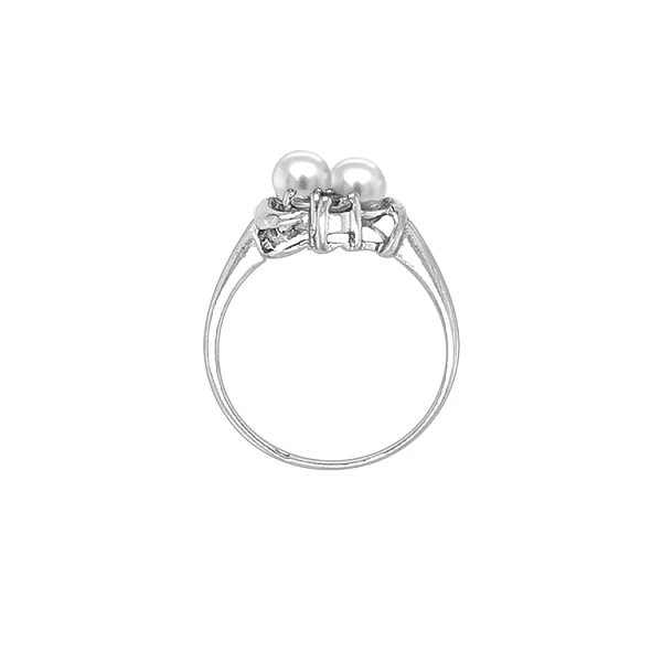 Nhẫn vàng đính ngọc trai và đá zircon
