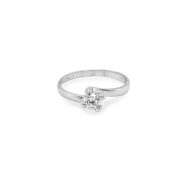 Nhẫn đính hôn bằng vàng với đá zircon