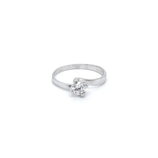Nhẫn đính hôn bằng vàng trắng và zircon