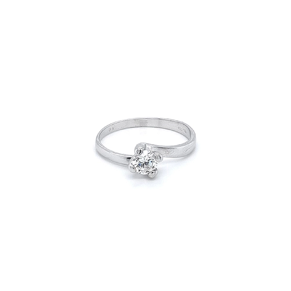Nhẫn đính hôn bằng vàng trắng và zircon