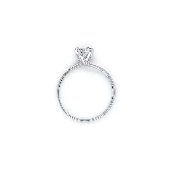 Nhẫn đính hôn bằng vàng trắng và zircon