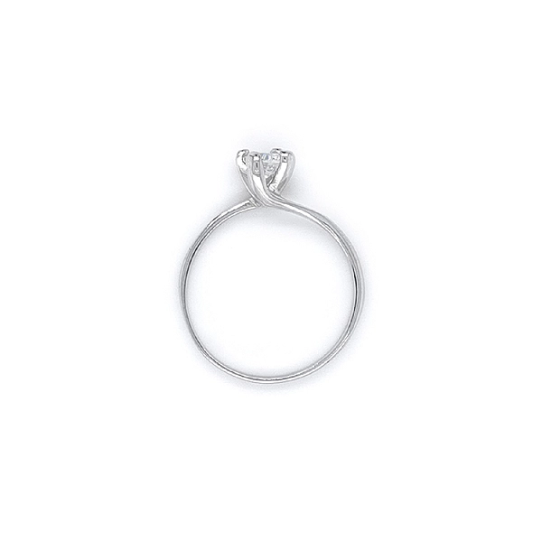 Nhẫn đính hôn bằng vàng trắng và zircon