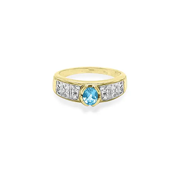 Nhẫn vàng đính đá zircon màu