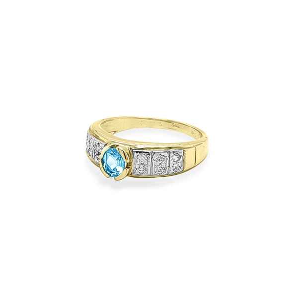 Nhẫn vàng đính đá zircon màu
